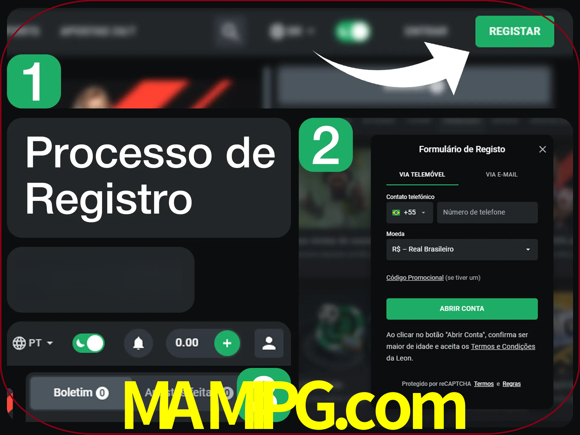 O processo de registro na LeonBet é simples.